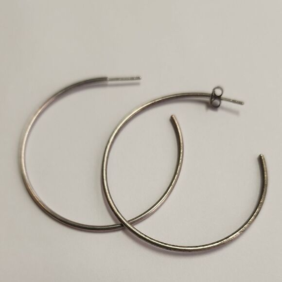 IBB 925 Sterling Silver Hoop Earrings - Picture 1 of 3